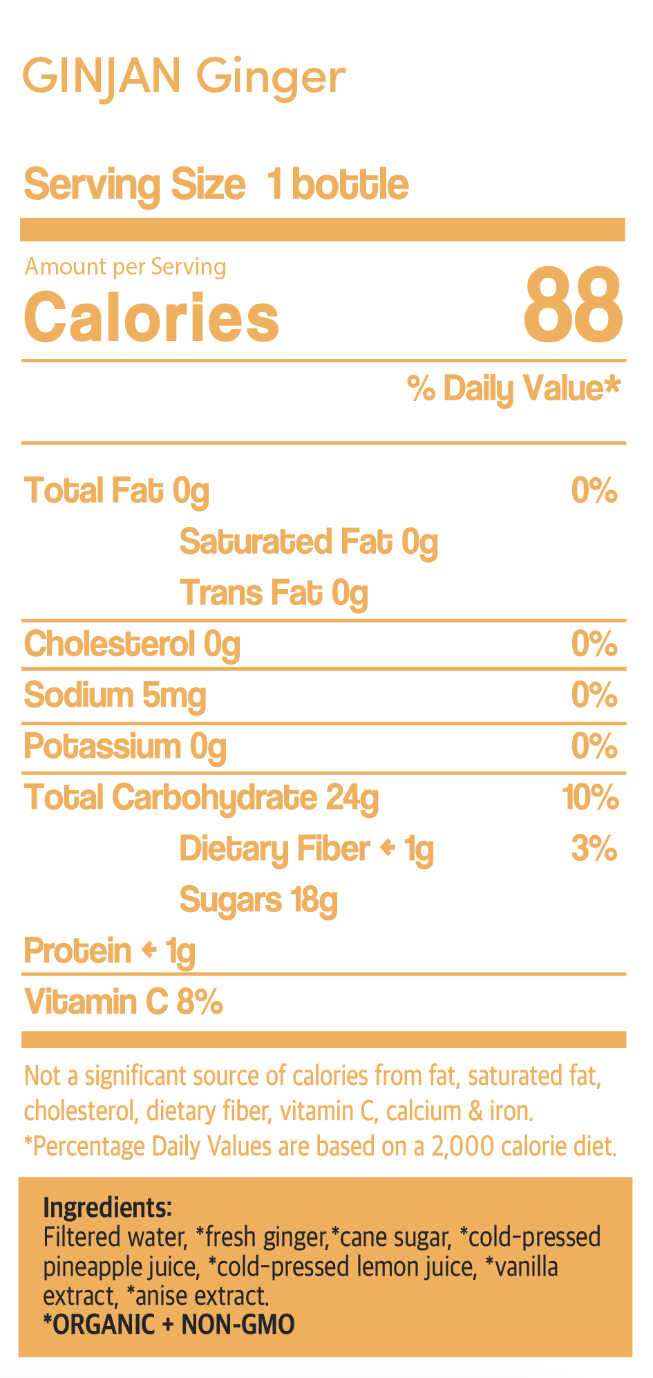 Ginger Juice Nutrition Information