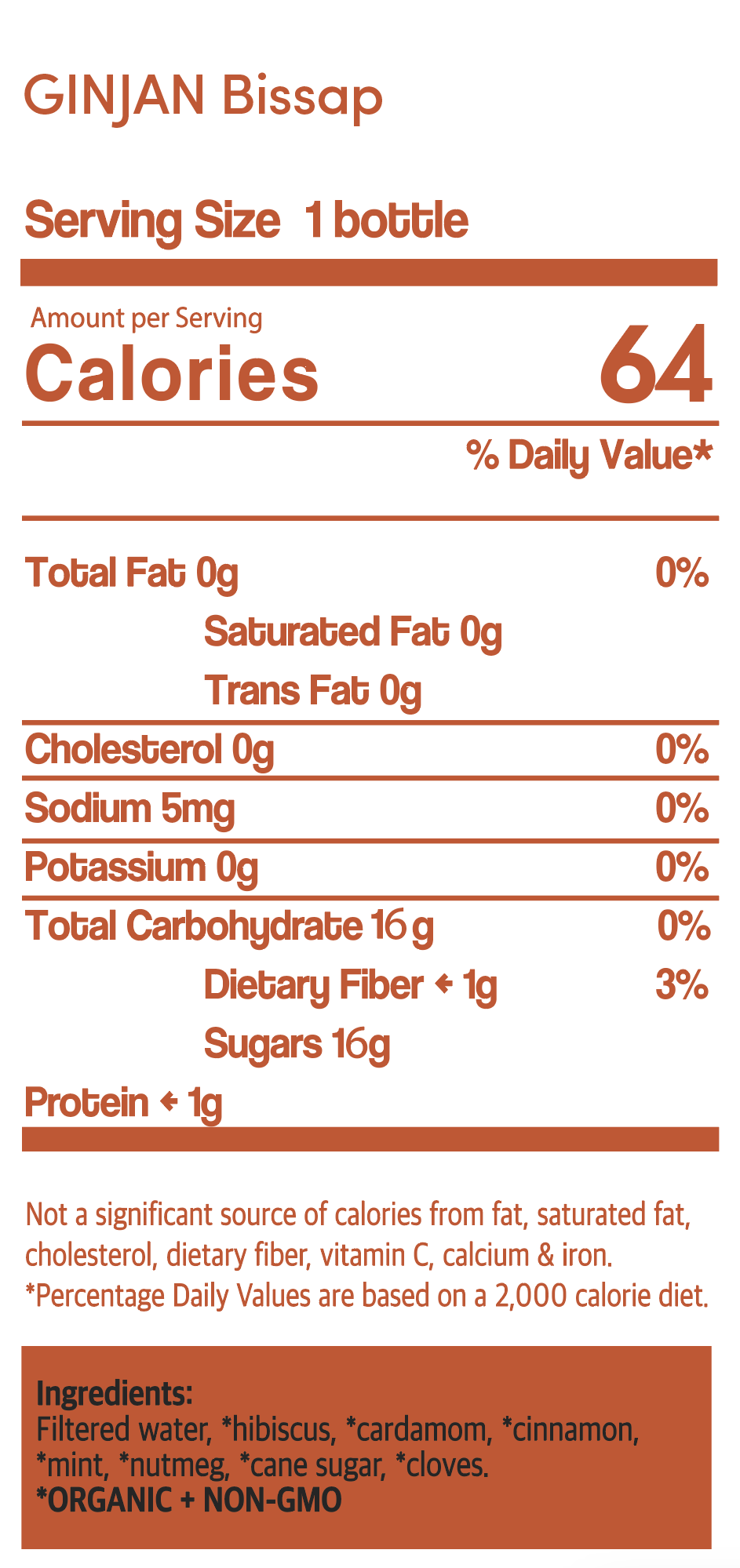 Nutrition Info Ginjan Bissap Hibiscus